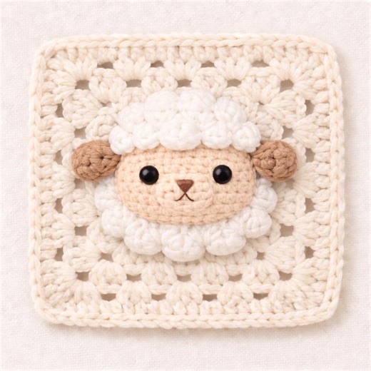 Sheep Granny Square Crochet Pattern PDF | Lamb Block - Etsy