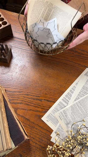 You ever want a simple Fall project that looks beautiful without being complicated? 🍂 This DIY book page garland shelf sitter is such a fun way to bring vintage charm to your space. The trick is in the leaves—the bottom stays flat, but the top one gets just a little crumple before being glued down the spine. That tiny detail gives them so much texture and life. Add a folded book page “vine,” attach it all to a board, and embellish however you’d like. Imperfect is perfect here—it’s meant to feel