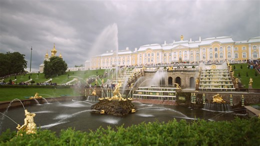 Majestic Fountains Of Peterhof Palace Russia Stock Footage SBV-354150502 - Storyblocks