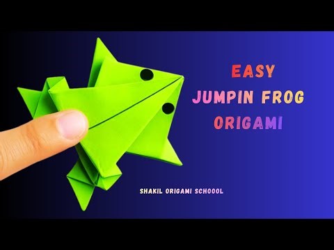 Origami Jumping Paper Frog 🐸 | Fun & Easy Paper Craft for Kids | Shakil Origami School