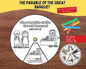 Great Banquet Parable Bible Wheel Craft | Luke 14:15–24 Printable for Kids | Bible Lesson on Invitation and Kindness, Sunday School Activity - Etsy