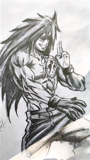 how to draw madra uchiha #youtubeshorts #animeeart