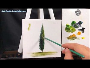 How to paint a Cypress Tree with Fan Brush