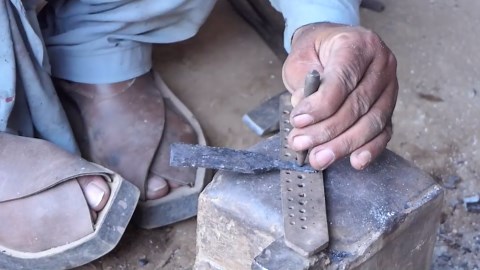 Creating a Razor-Sharp Straight Razor from Rusty Bearing: Blacksmith Forging Process