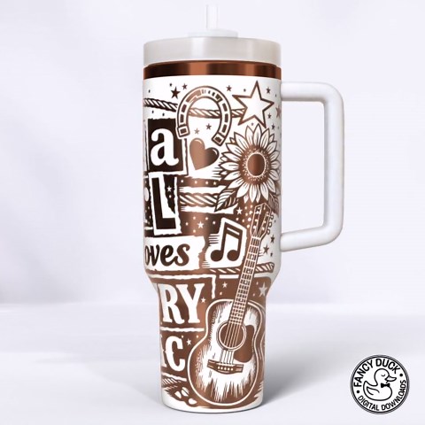 Country Music Singer Tumbler Wrap SVG, Western Cowgirl Laser Engraving File 40oz - Etsy