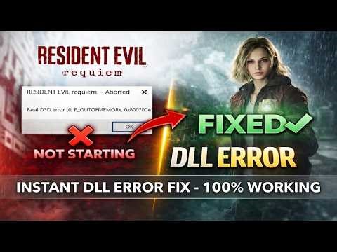Resident Evil 9 Requiem Not Launching Fix 🔥 DLL Error, Crash & Game Not Starting (PC)