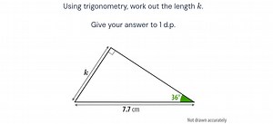 Using trigonometry, work out the length k.Give your answer to... | Filo