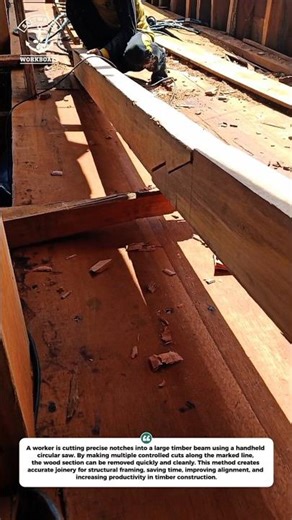 Extreme Precision Timber Beam Notching | Fast Wood Joinery Trick