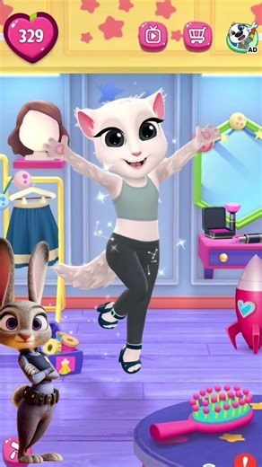 Angela2 cosplay Judy Hoops #mytalkingangela2#zootopia#cosplay#shorts#games#cat#viral#edit