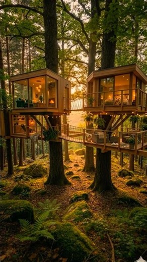 Forest Ridge Skybridge Treehouse 🌲 From Wild Forest to Luxury Canopy Dream Home ✨#shorts