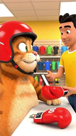 Chubby Cat Becomes a Boxing Champion! 🥊🐱 Cute Cat Animation #funny #cat #shorts