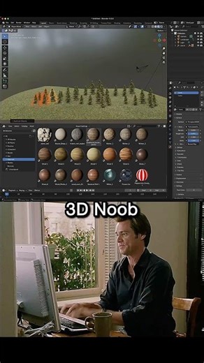 3D Noob VS Pro Artists 🌟 #shorts #blender #3d #animation #3danimation