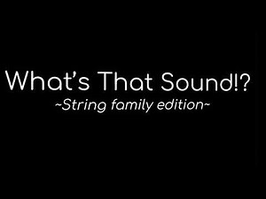 What’s That Sound? (Strings)