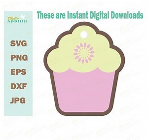 Gift Tag SVG, Gift Tags for Birthday Svg, Party Favor Labels Svg, Cut Files, Cupcake Vector Art, Silhouette and Cricut Print and Cut Files - Etsy Australia