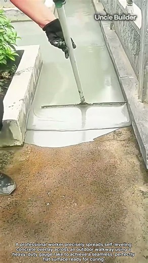Precision Self-Leveling Concrete Overlay Application #construction #engineering #industrial #worker