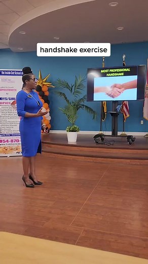 HANDSHAKING EXERCISE WITH A PARENT Remember, make one natural step forward with your right leg as you extend your right hand. Look into their eyes. Smile, and proceed with a nice firm handshake demonstrating professionalism. #OIC #effectivecommunication #firmhandshake