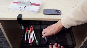 Under Desk Drawer Organizer Pull-Out Design Suitable for Home and Office No Drilling 2 Slide Out Drawer Under Desk Storage Drawer Clamp On Under Desk Management Drawer Organizer