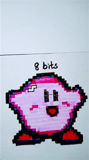 quarter bit, half bit, 1 bit, 2 bits, 4 bits, 8 bits, 16 bits, 32 bits, 64 bits #shorts #pixelart