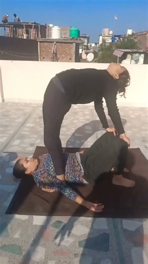 partner yoga easy pose