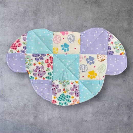 Handmade Quilted Dog Mug Rug | Pastel Easter Spring Decor - Etsy