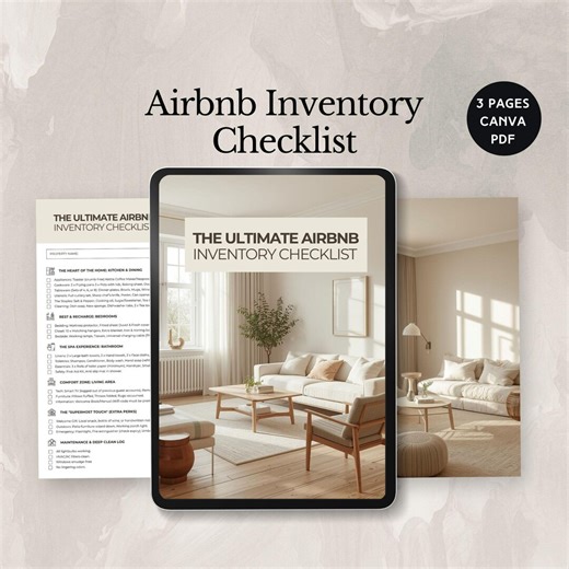 Airbnb Inventory Checklist Vacation Rental Printable for Host Short Term Rental Template Property Management Planner Cleaning List Editable - Etsy