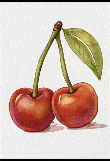 🍒 Brush and paper texture in in mybio ✨ #procreate #watercolor #digitalwatercolor #procreatewatercolor #procreateart