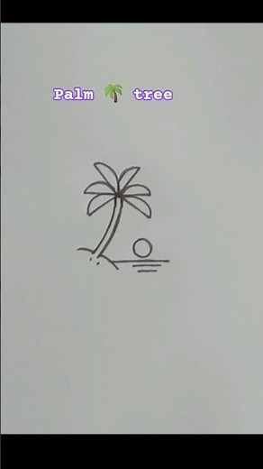 Simple palm 🌴 tree drawing tutorial