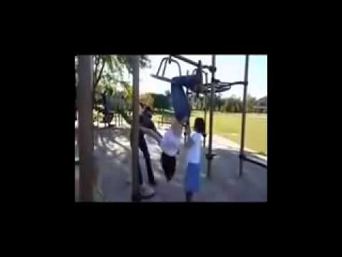 Hanging upside down wedgie