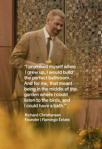 For Flamingo Estate founder Richard Christiansen, the perfect bathing space is in the middle of a garden—surrounded by the sights, sounds, and scents of nature. @Flamingo Estate