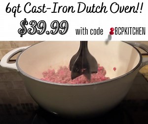 6qt Non-Stick Enamel Cast-Iron Dutch Oven Kitchen Cookware w/ Side Handles (Available in 3 colors) $39.99 with code BCPKITCHEN (Reg. $99) plus FREE shipping! ➡ https://bit.ly/3B5FNkg Usable on gas, electric, ceramic, and induction stovetops, in an oven, or even on a grill, it's perfect for cooking, roasting, frying, or baking your favorite dishes ‍♀️Let us know below if you snag the deal!! *ad #bullseye050823 #BCP | Bullseye Squad | Facebook