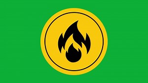 Download burning sign - Green Screen for free