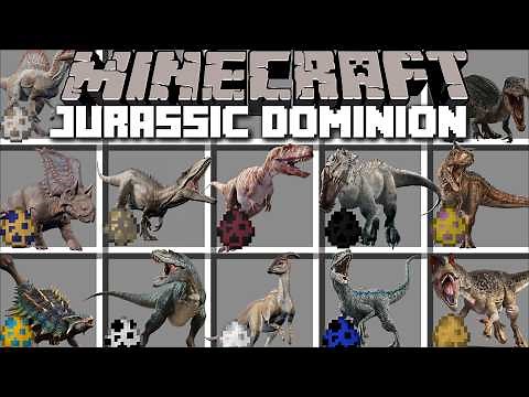 Minecraft LOADS OF DINOSAURS MOD / DANGEROUS T-REX and INDORAPTOP JURASSIC PARK !! Minecraft Mods