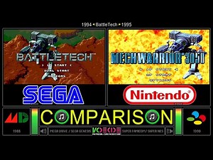 BattleTech vs MechWarrior 3050 (Sega Genesis vs SNES) Side by Side Comparison | VCDECIDE