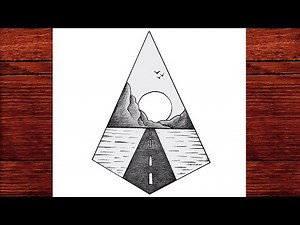 Kolay Karakalem Manzara Çizimi Nasıl Yapılır - How to Draw Pencil Sketch Landscape Scenery Easy #2