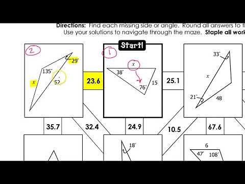 Day 1 HW (1 to 2) Law of Sines Maze