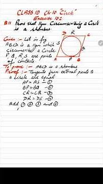 Prove that Parallelogram Circumscribing a Circle is a Rhombus | Class 10 Maths | Circles Ex 10.2 Q11