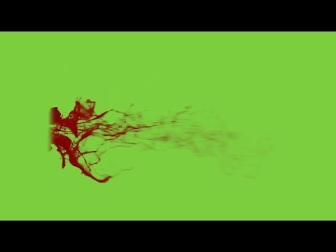 Giclée de sang 1 sur fond vert, green screen blood burst