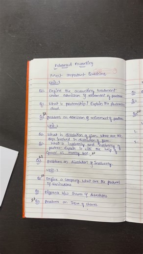 Fazil Khan on Instagram: "ADVANCED ACCOUNTING SEMESTER-3 MOST IMPORTANT QUESTIONS"