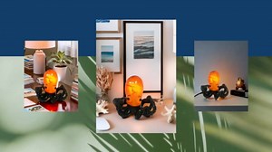 Octopus Lamp, Unique Bronze Resin Suction Cup Texture Tentacles Amber Glass Body Nautical Decor Art Lamp Coastal Accent Decor Night Light