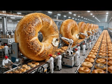 How Bagels Are Made in Massive US Factories | Food Production Process