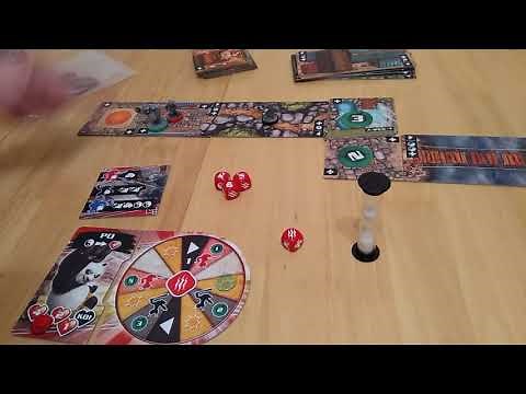 Kung Fu Panda: The Board Game setup how to play and review part 1 * Amass Games * HD real-time fight