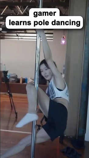 gamer learns pole dancing
