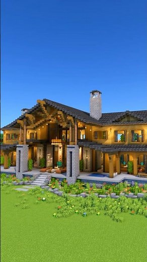 Build a simple big wooden house #shorts #minecraft