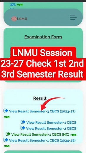 📢LNMU Results Session 23-27 |Check LNMU Semester Result