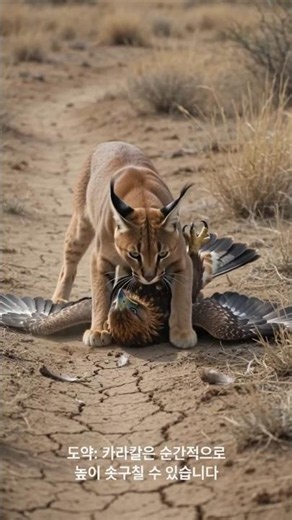 Caracal vs Eagle: Desert Lynx DESTROYS Tawny Eagle in Mid-Air Battle #shorts