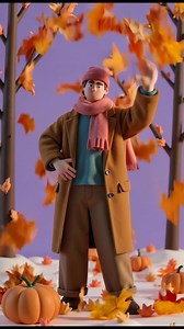Cartoon Man in Autumn | Free Stock Video Footage