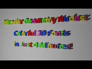 Blender Geometry Nodes: Colorful 3D Fonts in Just 4 Minutes!