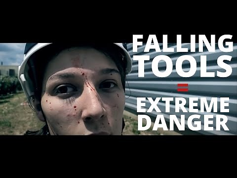 Falling objects = leading cause of workplace fatalities - Use Tool lanyards
