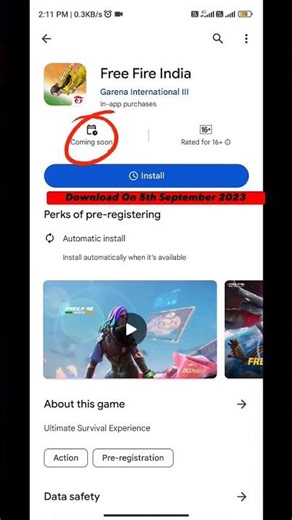 Free Fire India On PlayStore 🤯