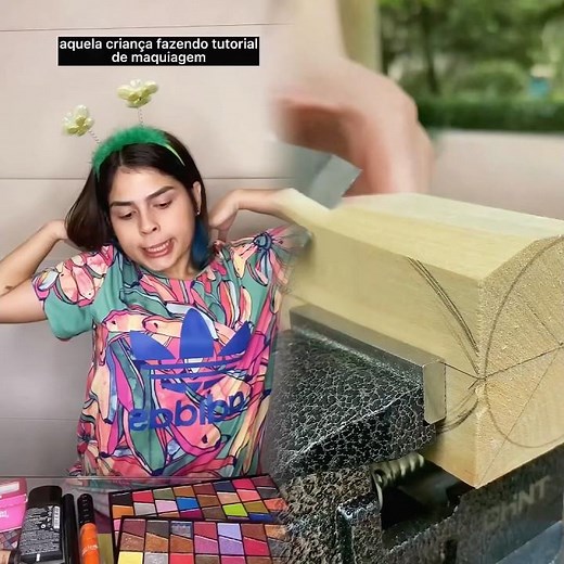 CHILDREN DOING MAKEUP TUTORIAL - bárbara coura #shorts